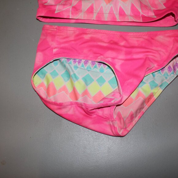 Multi Color Reversibile  2 Pcs Justice Bikini Swimsuit Size 14 - Picture 3 of 13